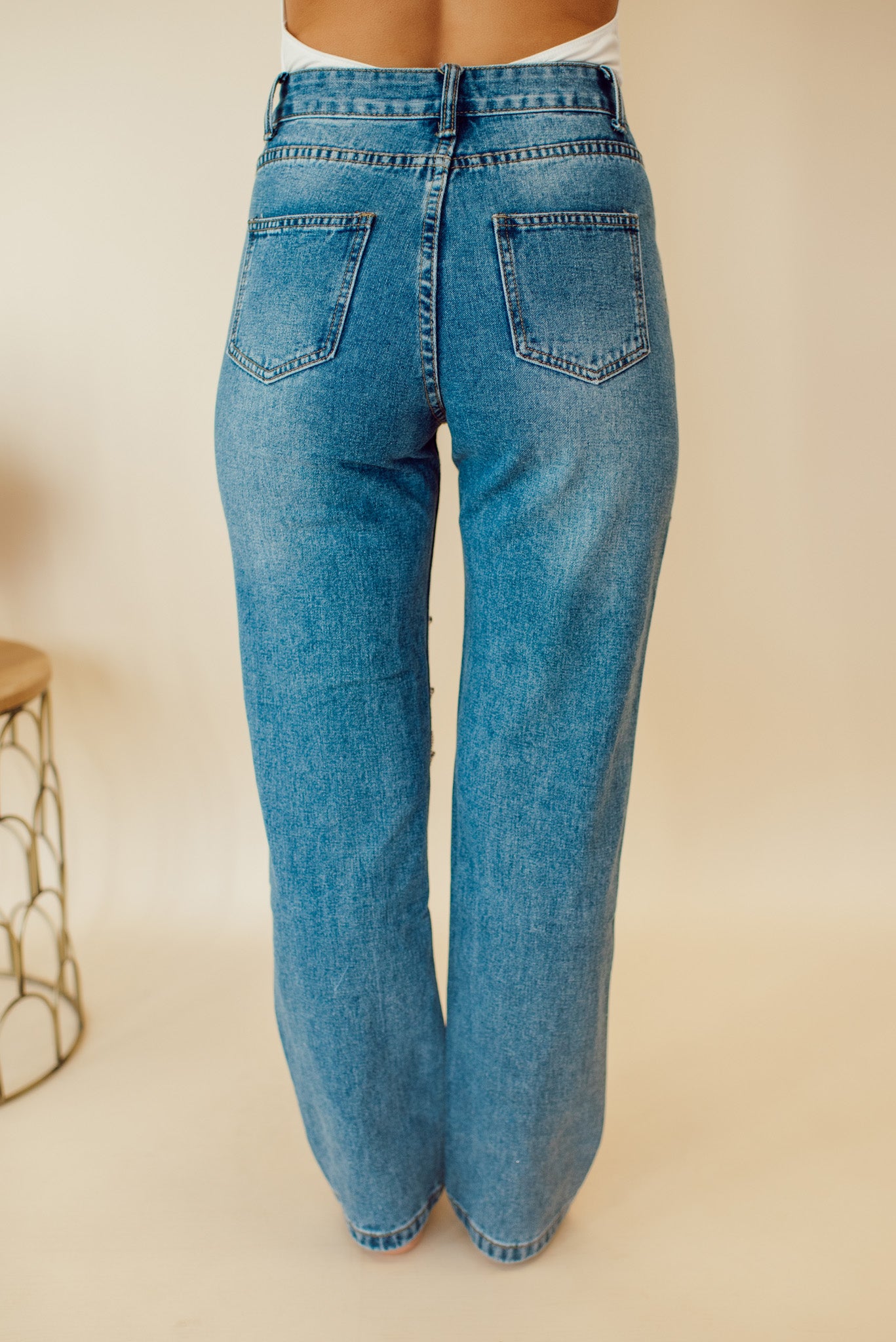 Broadway Rhinestone Denim Jeans (Medium Wash)