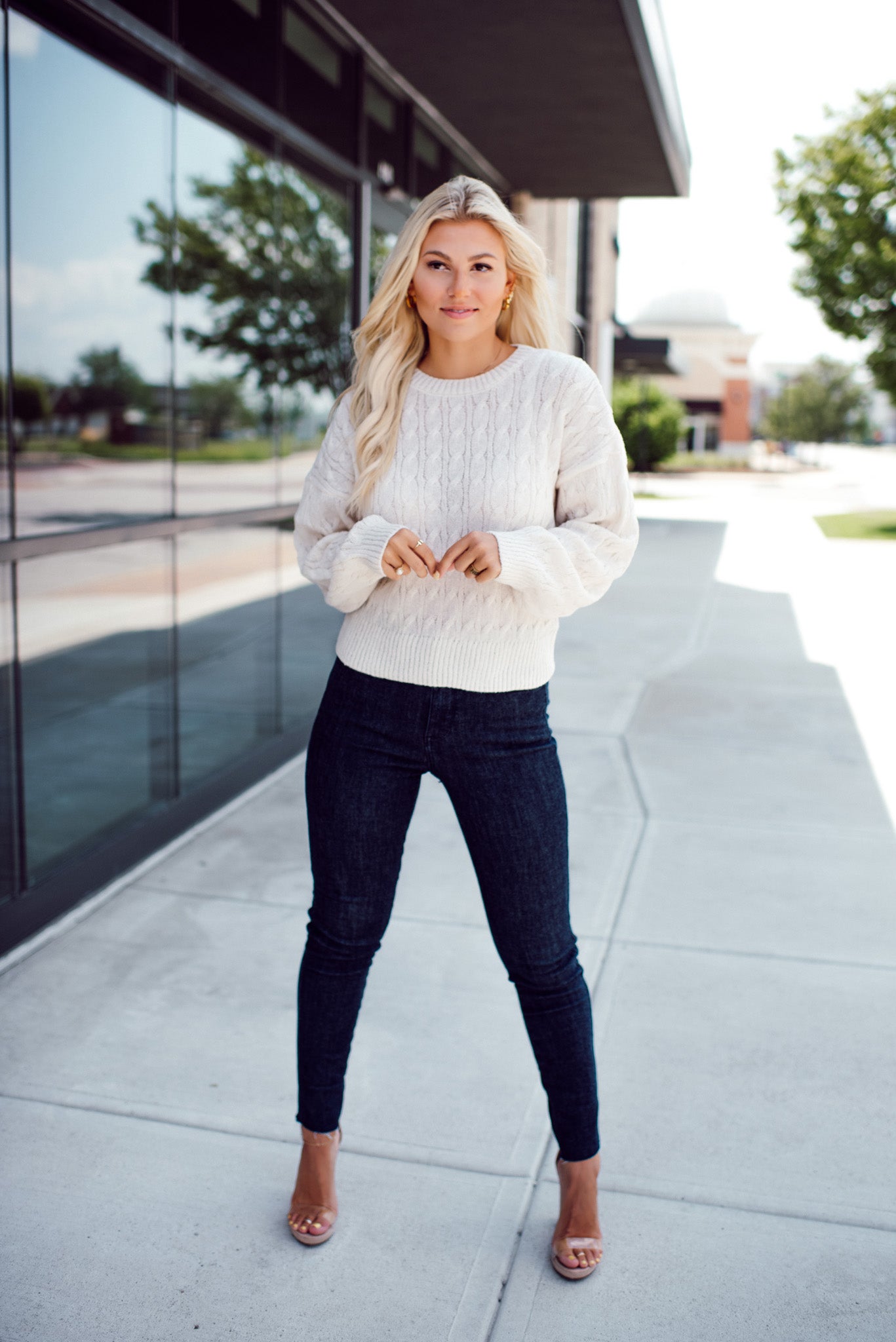 Lorelei Cable Knit Sweater (Ivory)