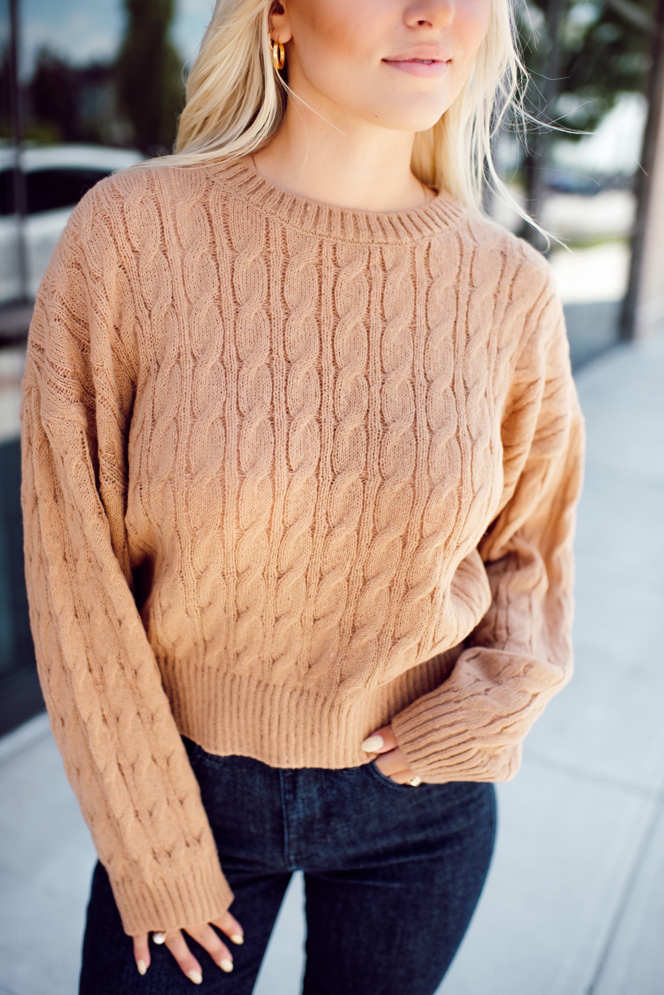 Lorelei Cable Knit Sweater (Khaki)