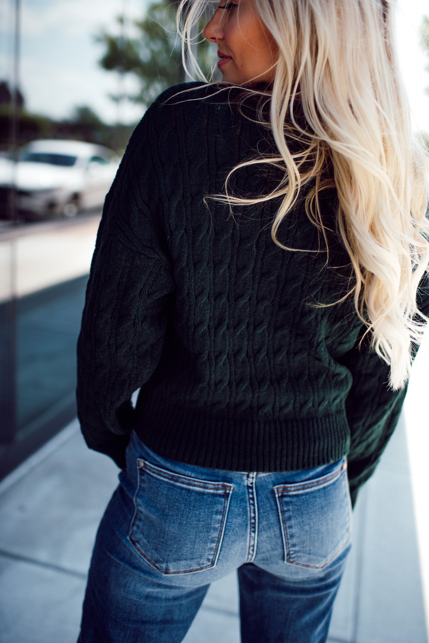 Lorelei Cable Knit Sweater (Hunter Green)