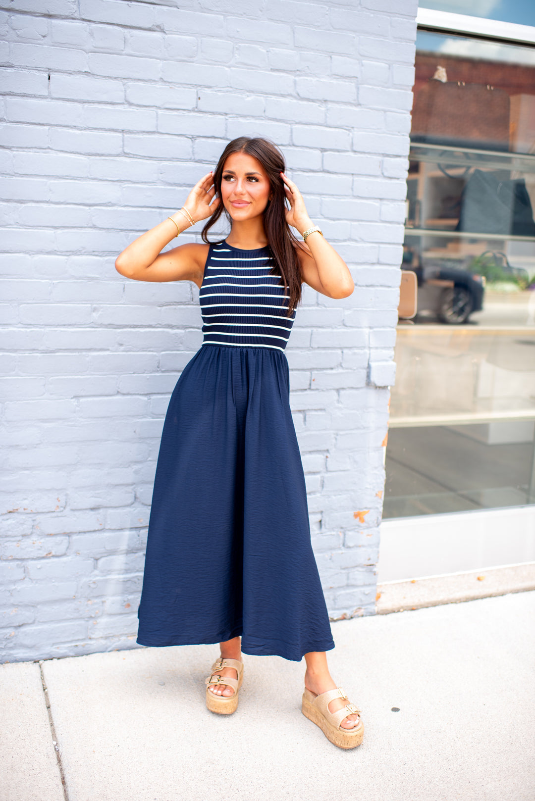 Harbor Grace Midi Dress (Navy) – Blue Layne Boutique