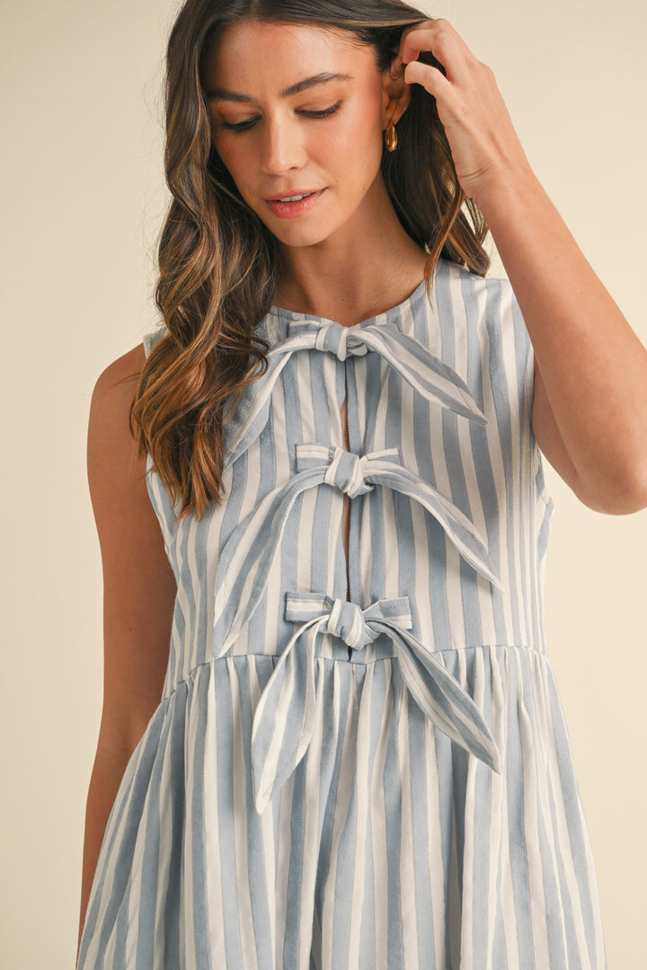 Seaside Stroll Mini Dress (Light Blue)