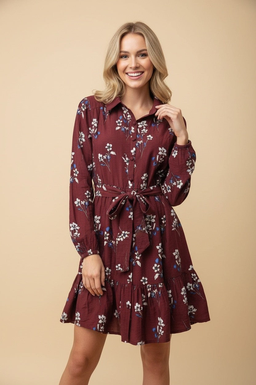 30A PREORDER Crimson Crush Mini Dress (Burgundy)