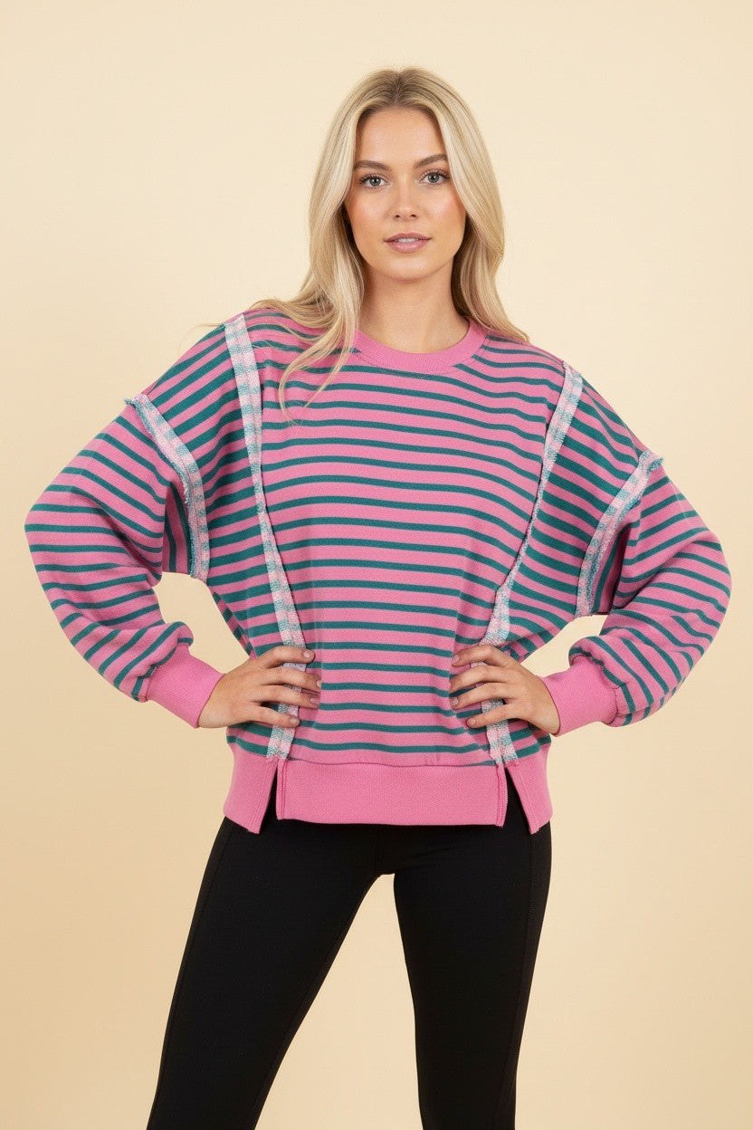 30A Preorder Cozy & Collected Pullover (Pink/Teal)