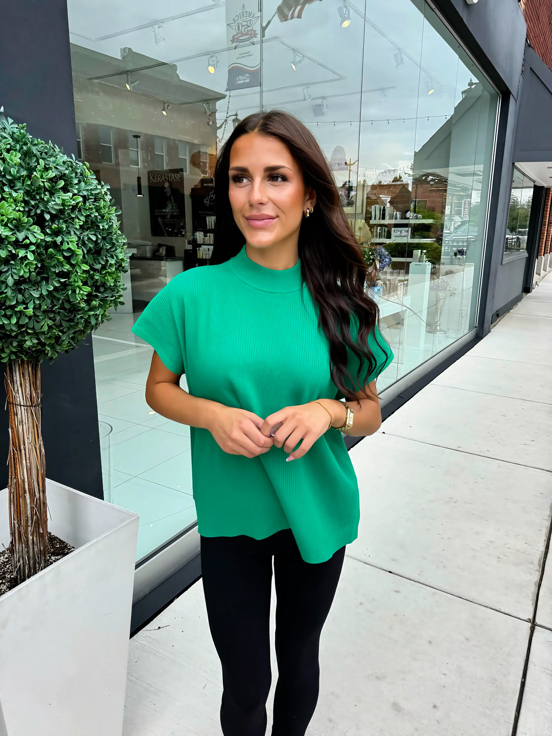 Modern Ease Mock Neck Sweater (Kelly Green)
