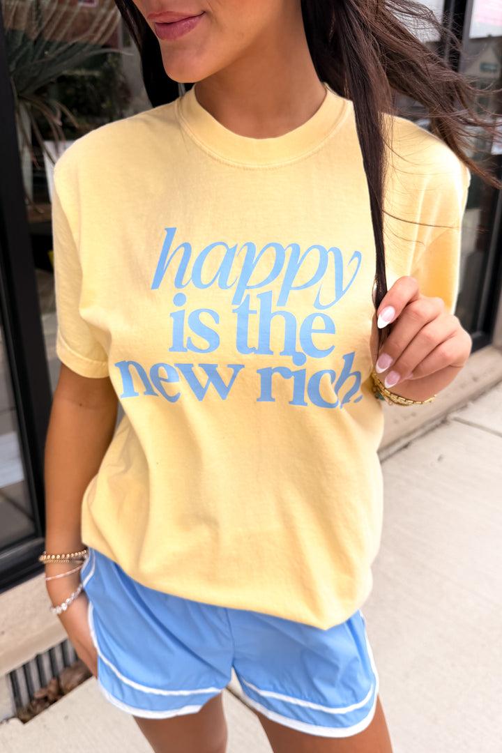 Happy is the New Rich Graphic T-Shirt