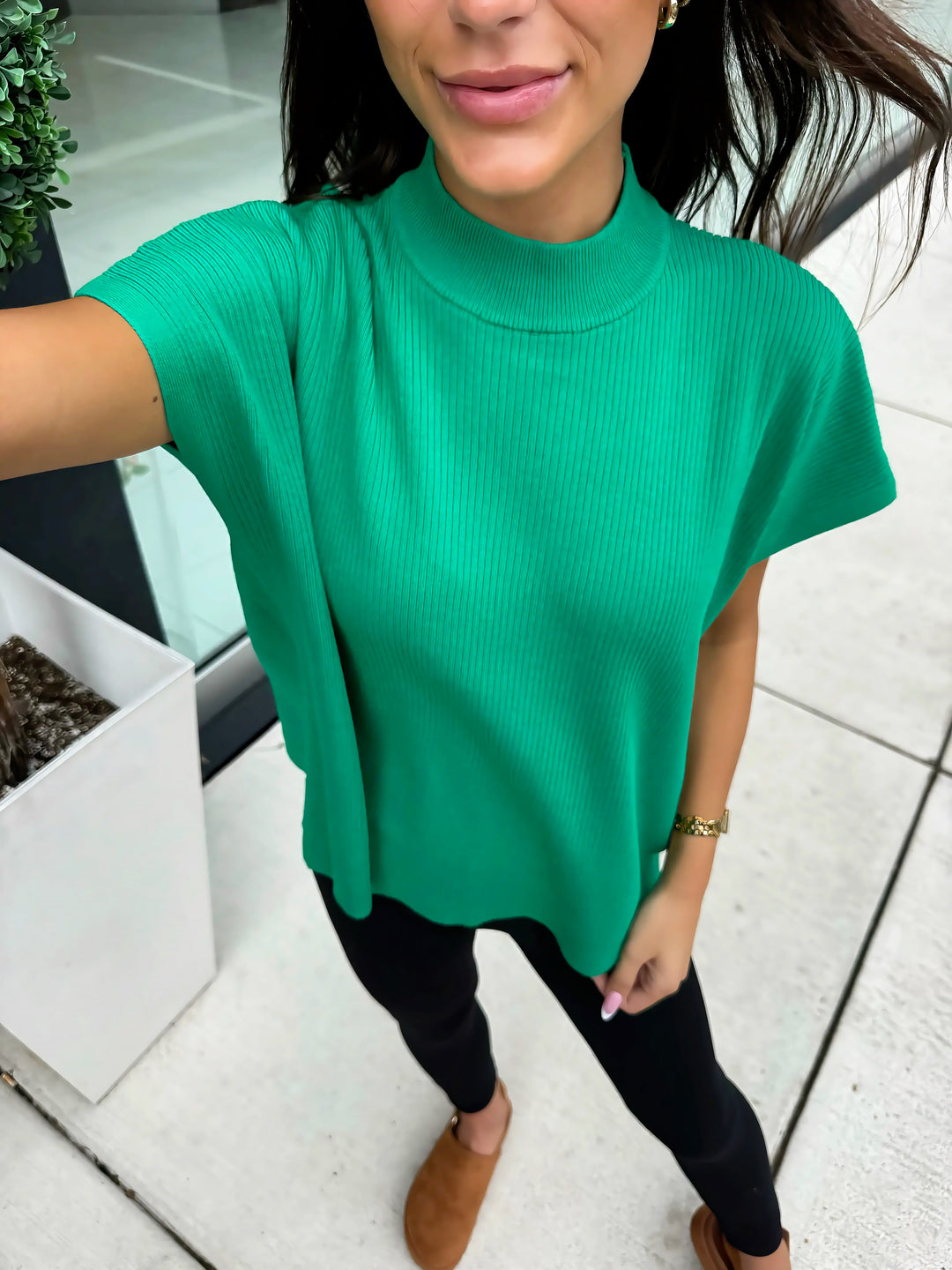 Modern Ease Mock Neck Sweater (Kelly Green)