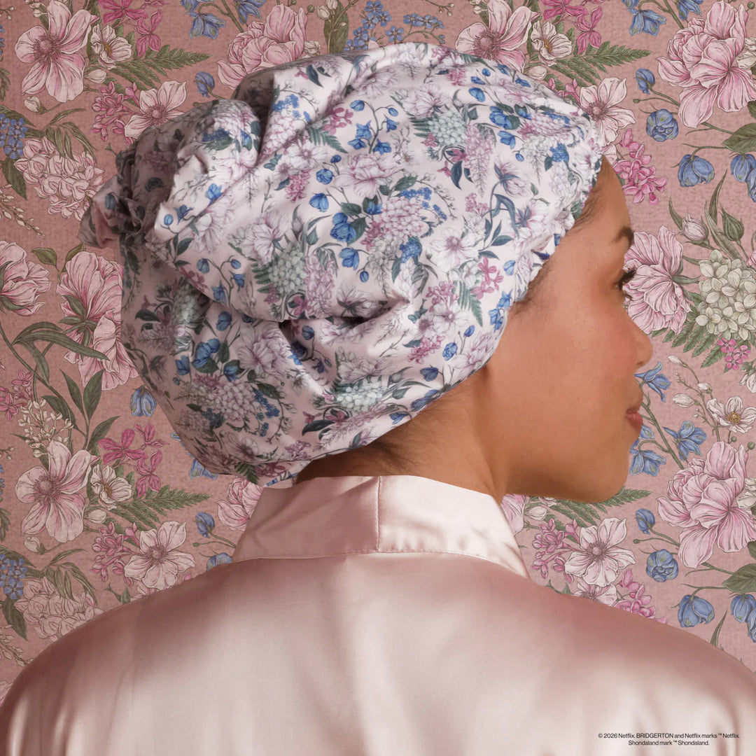 Kitsch Bridgerton Satin-Lined Shower Cap (Wisteria)