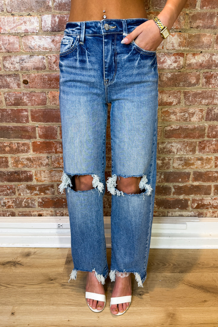 Tinsley Straight Wide Denim (Medium Wash)