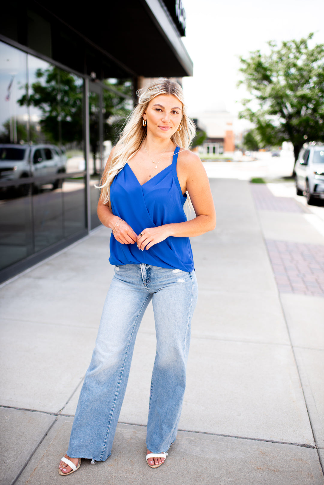 Sure Thing Surplice Tank (Royal Blue)