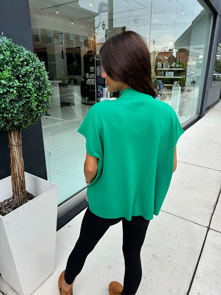 Modern Ease Mock Neck Sweater (Kelly Green)