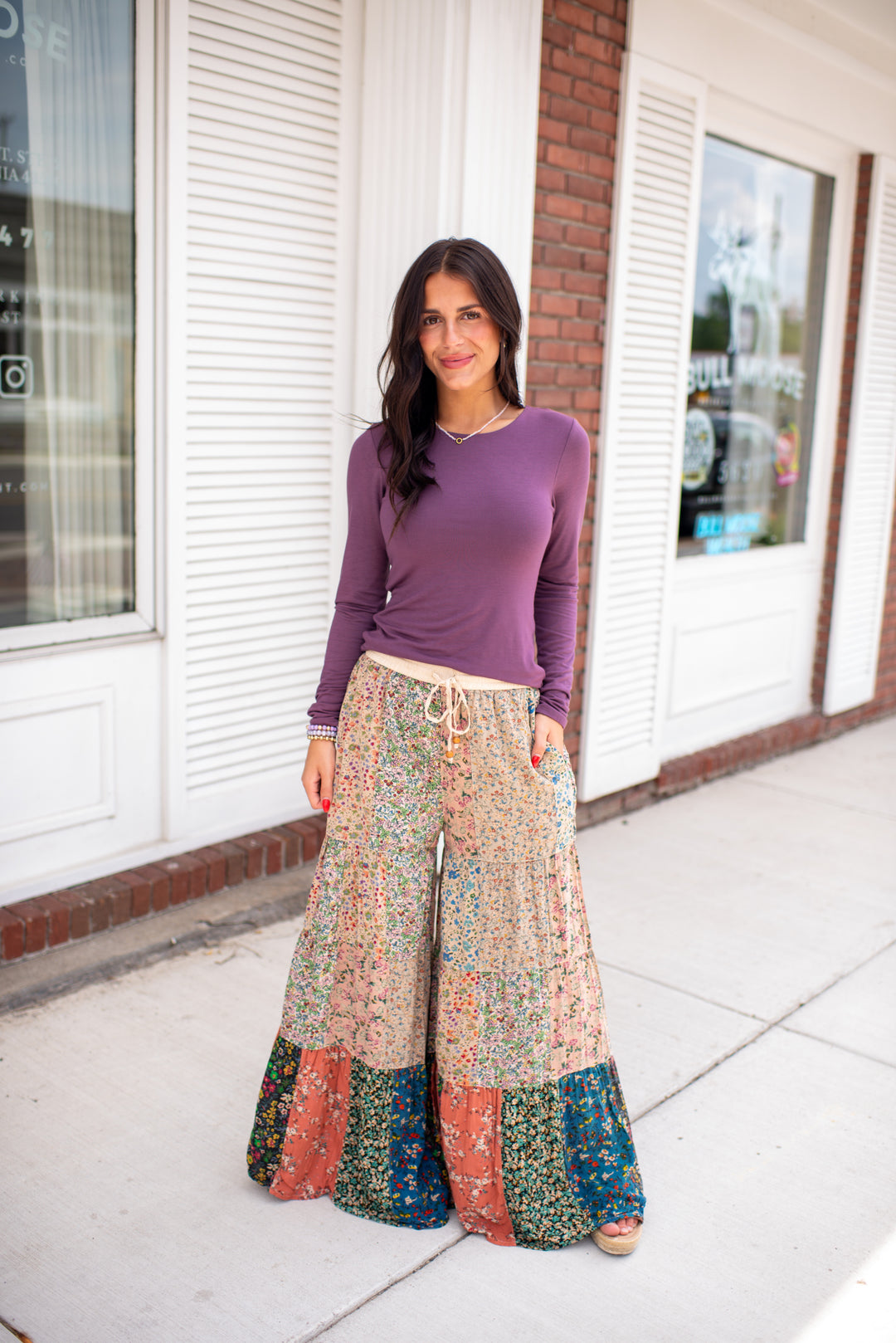 Magnolia Patchwork Pants (Latte)