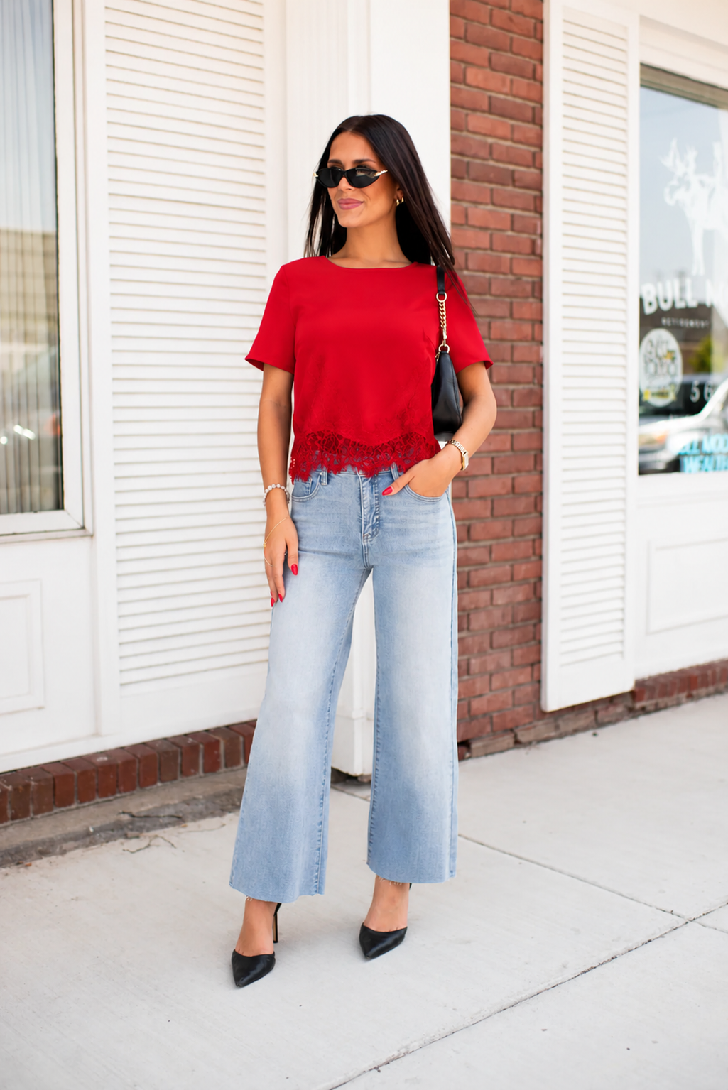 PREORDER Lace in Love Top (Red)