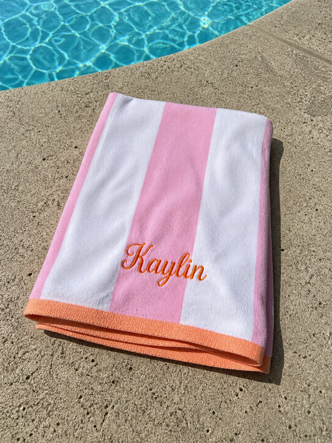 Premium XL Embroidered Striped Beach Towels