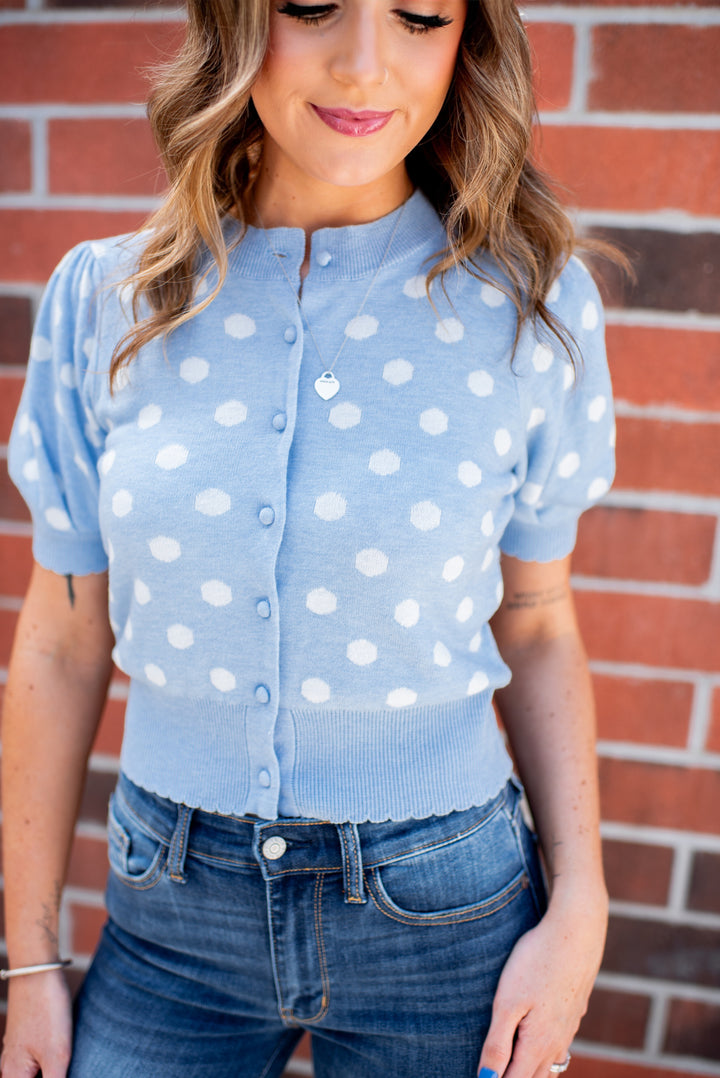 Daffodil Dotted Cardigan (Blue)
