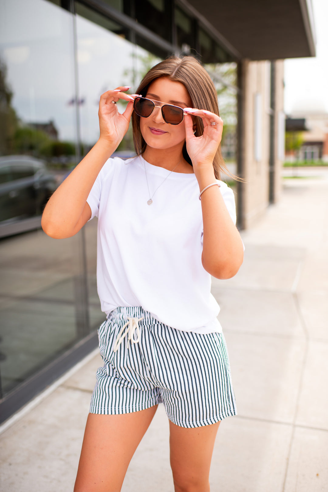 Comfy Prep Seersucker Shorts (Black)