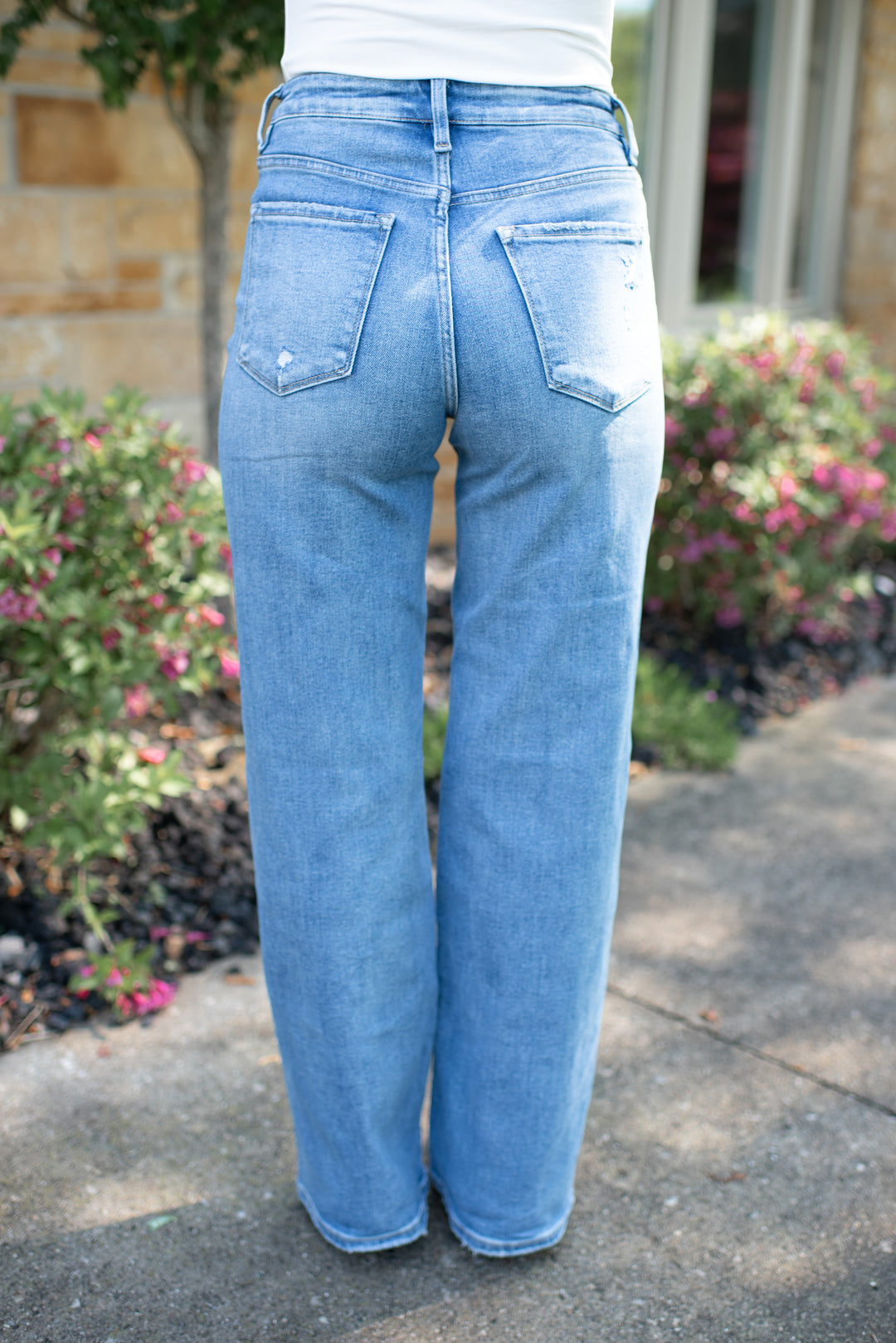 Vervet Brianne Tummy Control Wide Leg Jeans (Medium Wash)