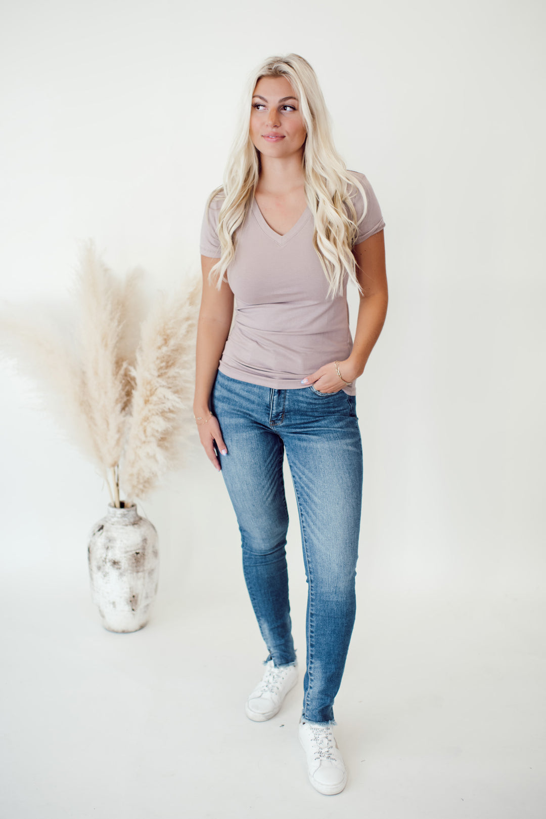 Haven Cotton V-Neck (Sand)