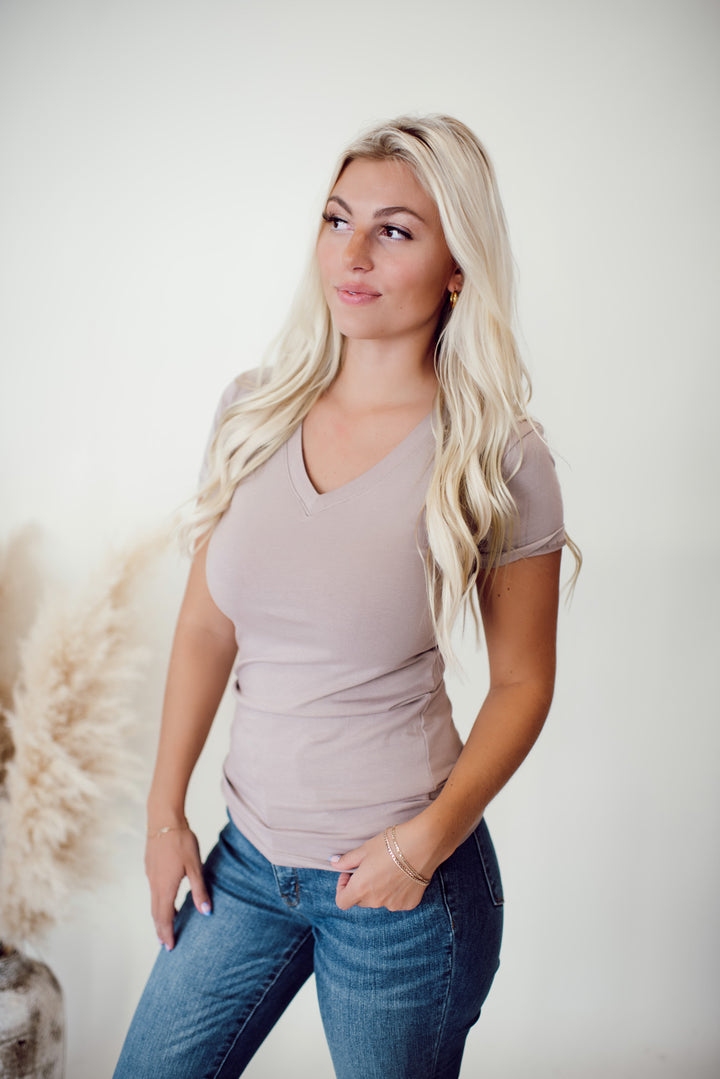 Haven Cotton V-Neck (Sand)