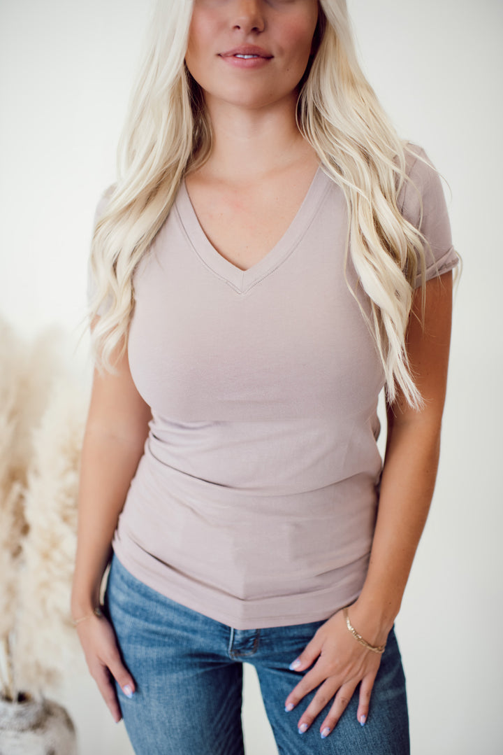 Haven Cotton V-Neck (Sand)