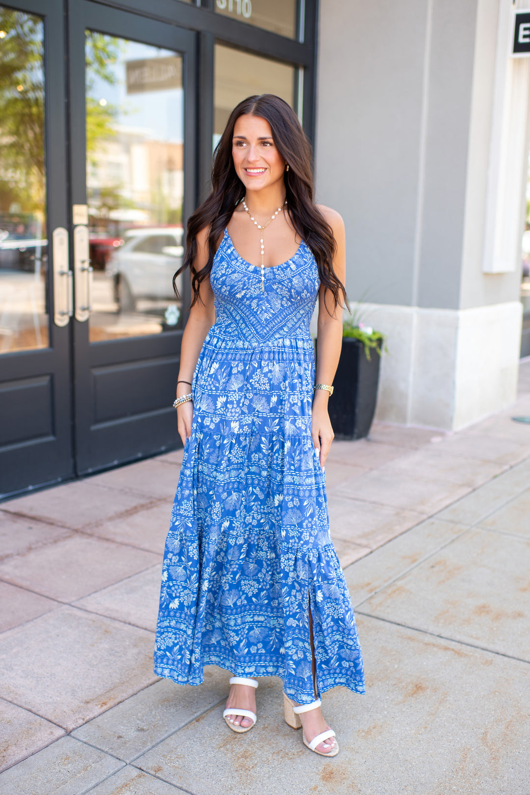 Evening Breeze Maxi Dress (Blue)