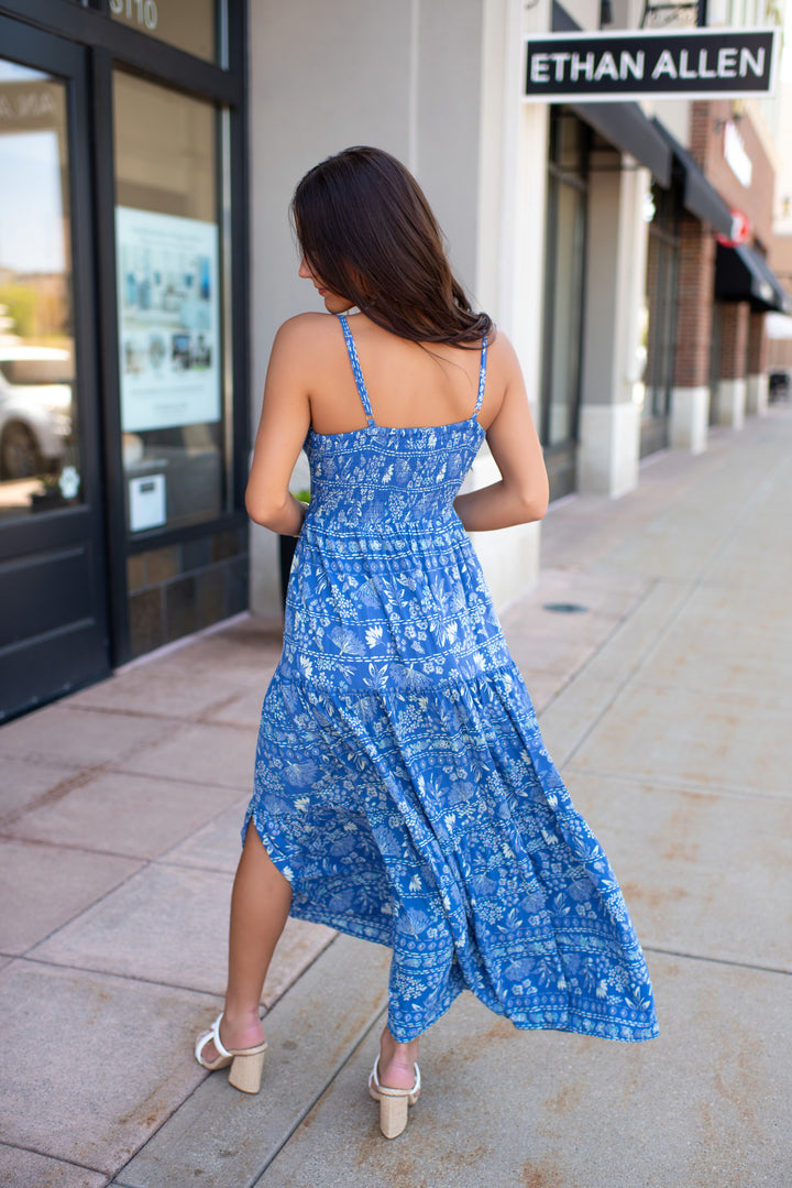 Evening Breeze Maxi Dress (Blue)