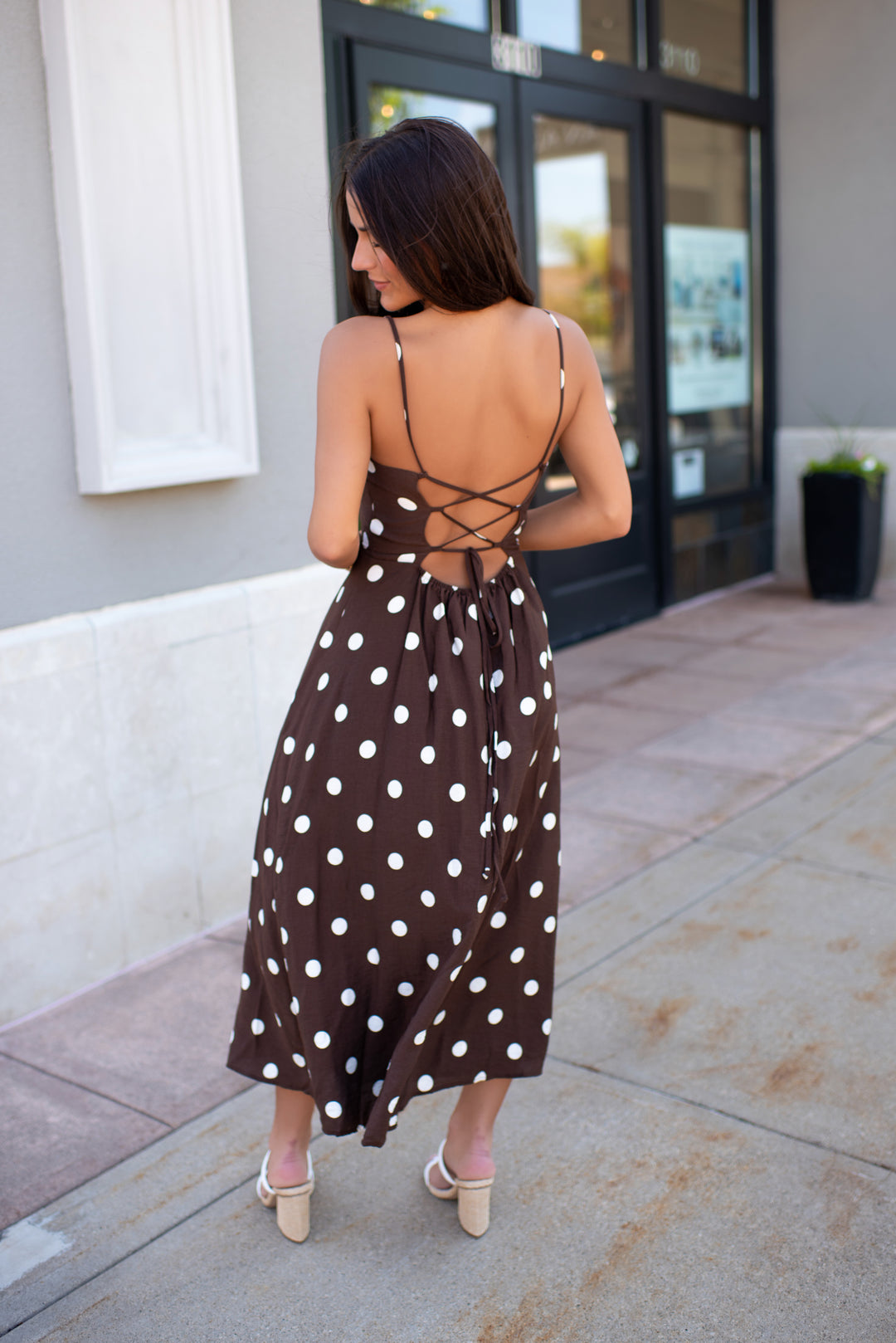 Pretty Woman Midi Dress (Brown) Large
