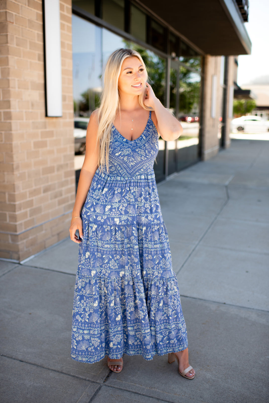 Evening Breeze Maxi Dress (Blue)