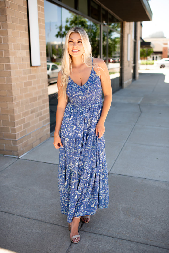 Evening Breeze Maxi Dress (Blue)