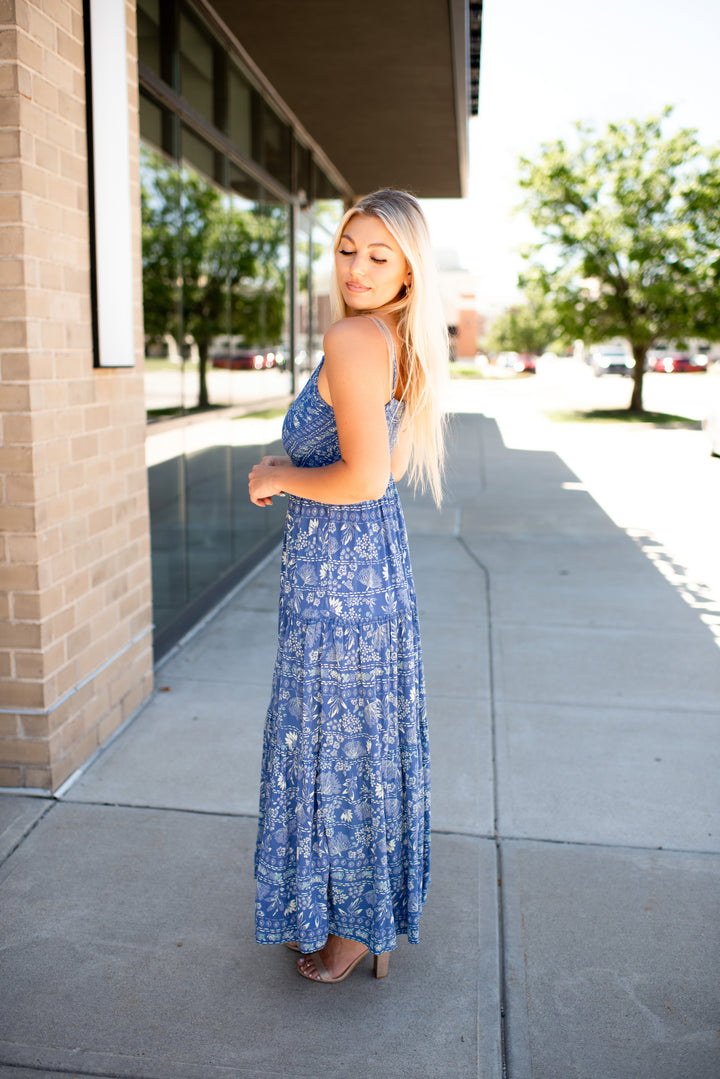 Evening Breeze Maxi Dress (Blue)