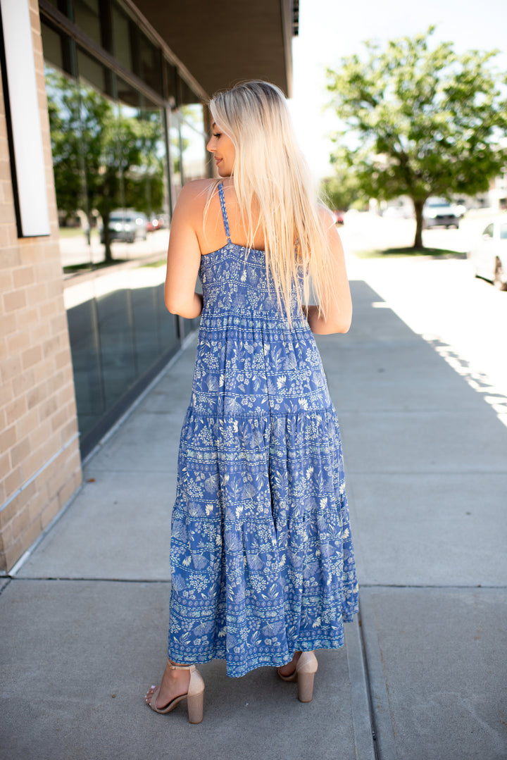 Evening Breeze Maxi Dress (Blue)