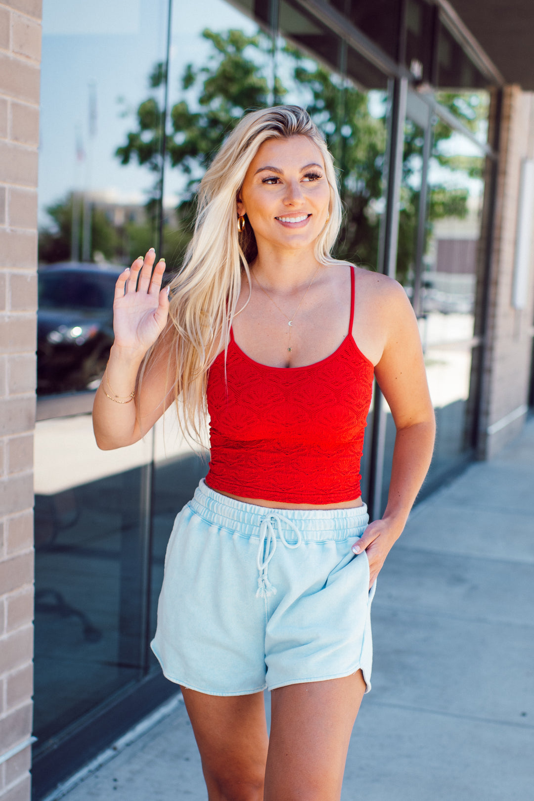 Dainty Doily Tank (Red)
