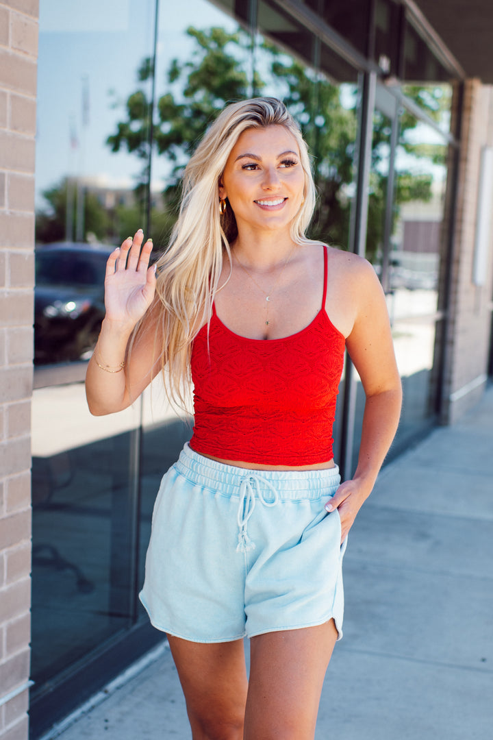 Dainty Doily Tank (Red)