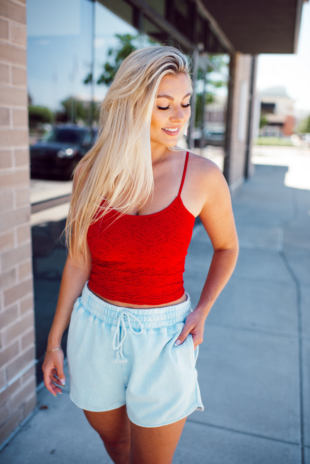Dainty Doily Tank (Red)