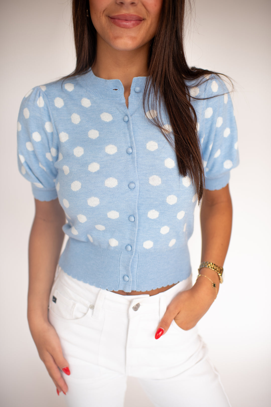 Daffodil Dotted Cardigan (Blue)
