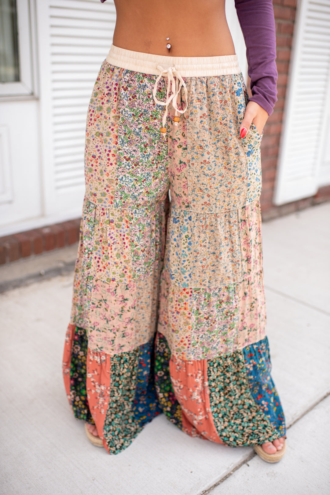 Magnolia Patchwork Pants (Latte)