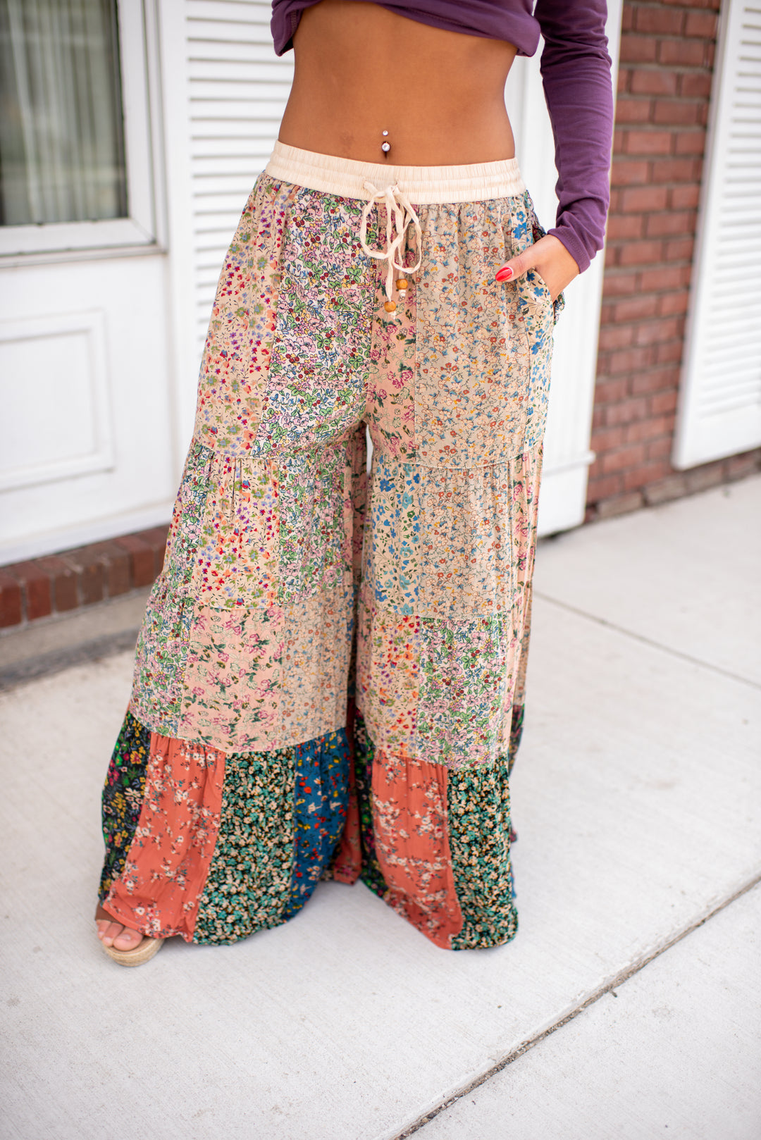 Magnolia Patchwork Pants (Latte)