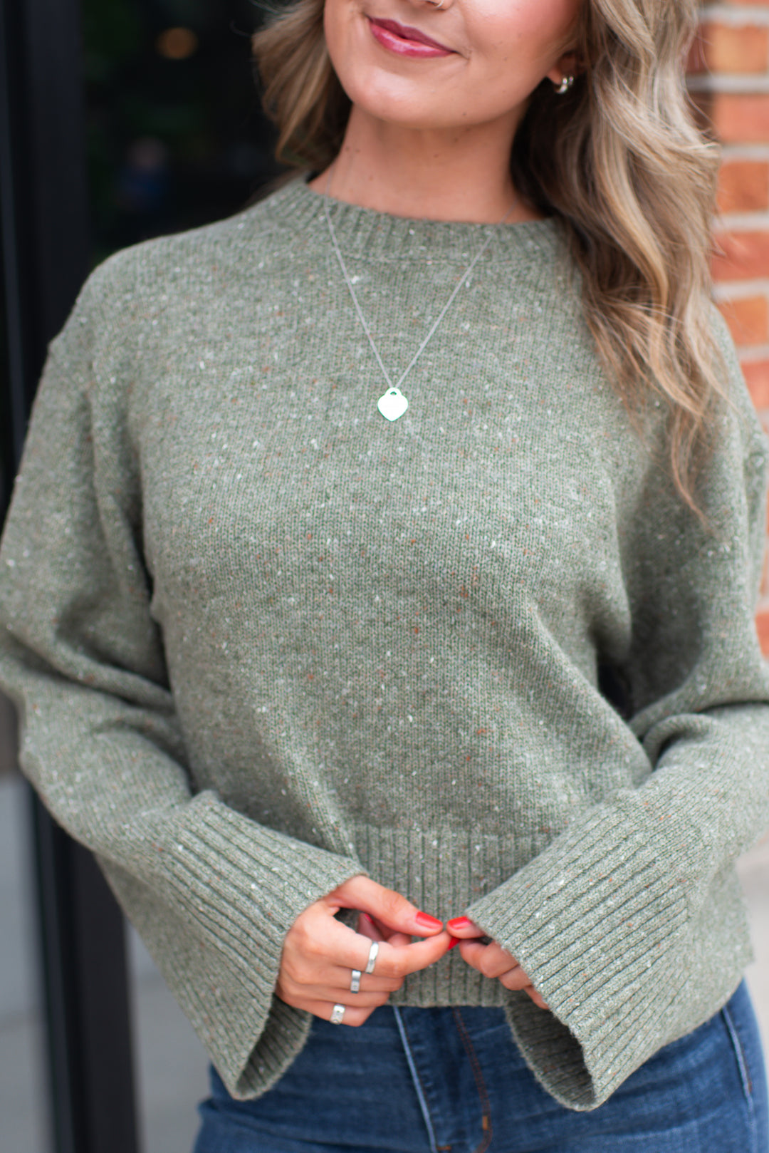 Sprinkled Effect Sweater (Olive)