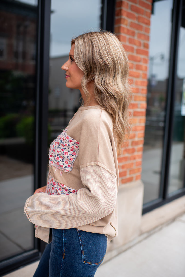 Garden Patch Pullover (Taupe)