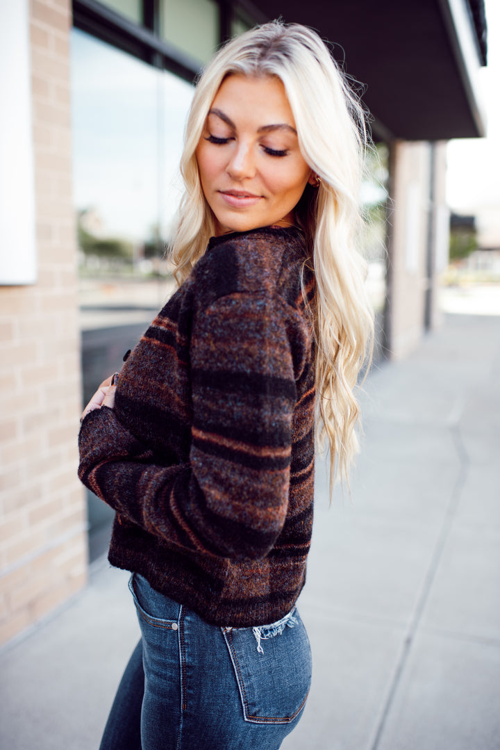 Campfire Cozy Cardigan (Brown)