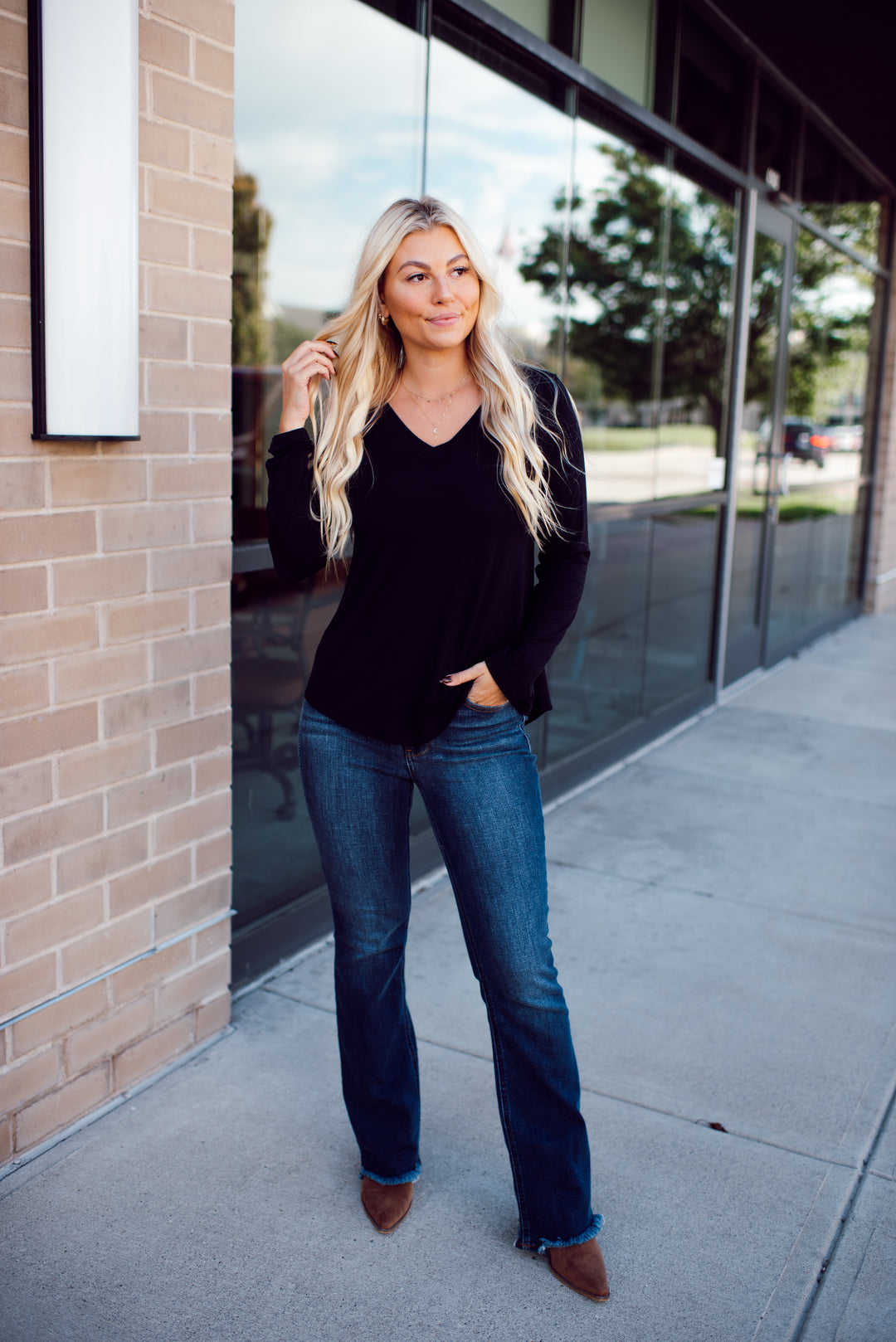 Endless Comfort Long Sleeve Top (Black)