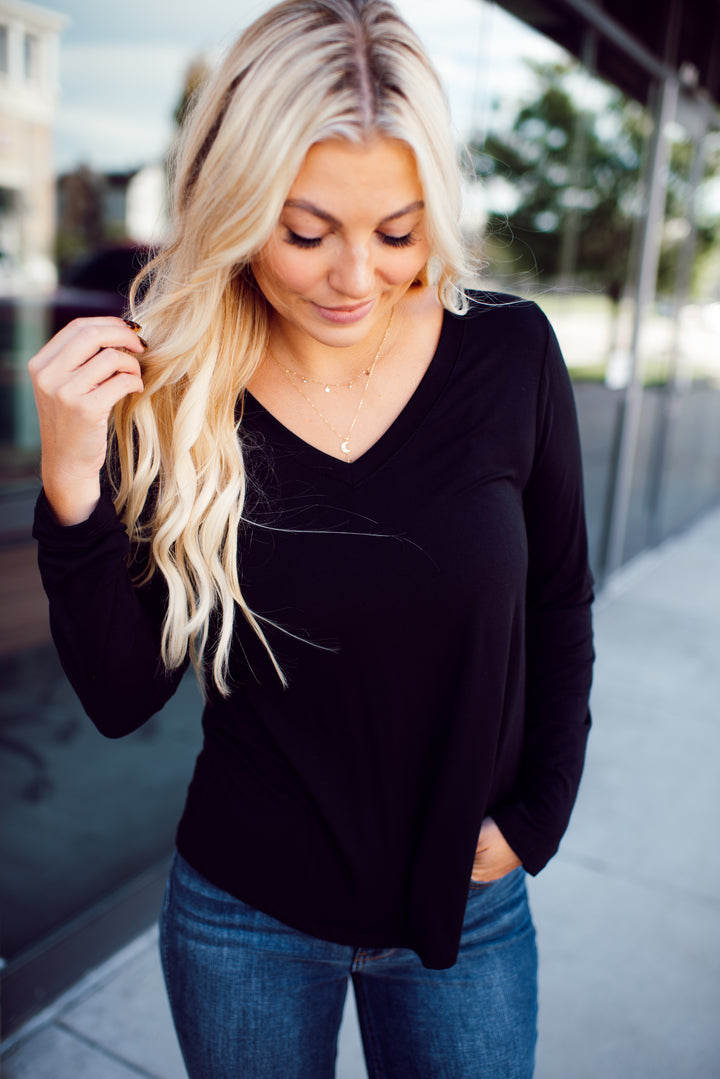 Endless Comfort Long Sleeve Top (Black)
