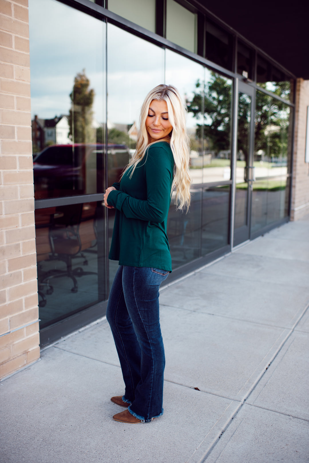 Endless Comfort Long Sleeve Top (Hunter Green)