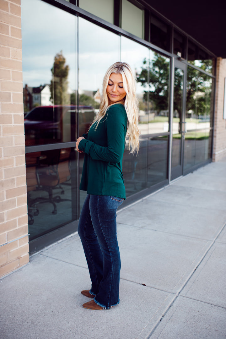 Endless Comfort Long Sleeve Top (Hunter Green)