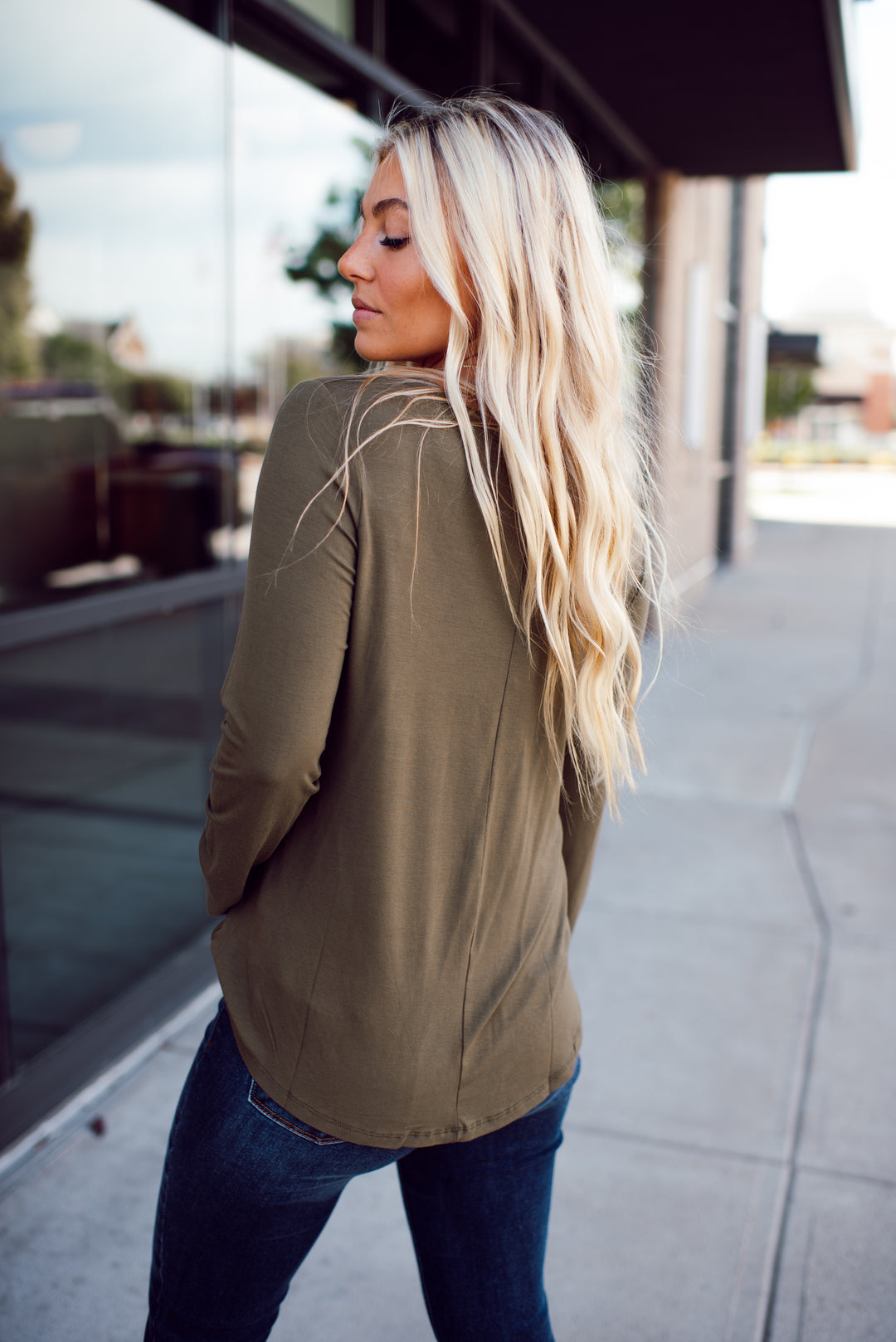 Endless Comfort Long Sleeve Top (Olive)