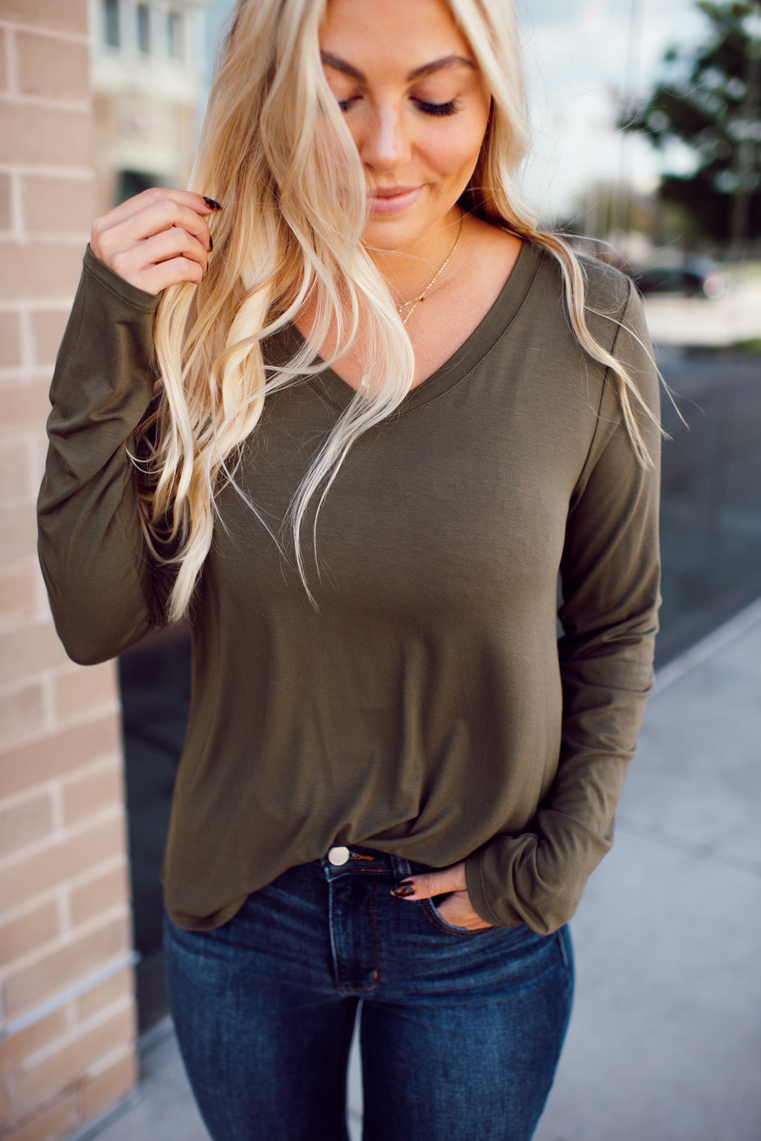 Endless Comfort Long Sleeve Top (Olive)