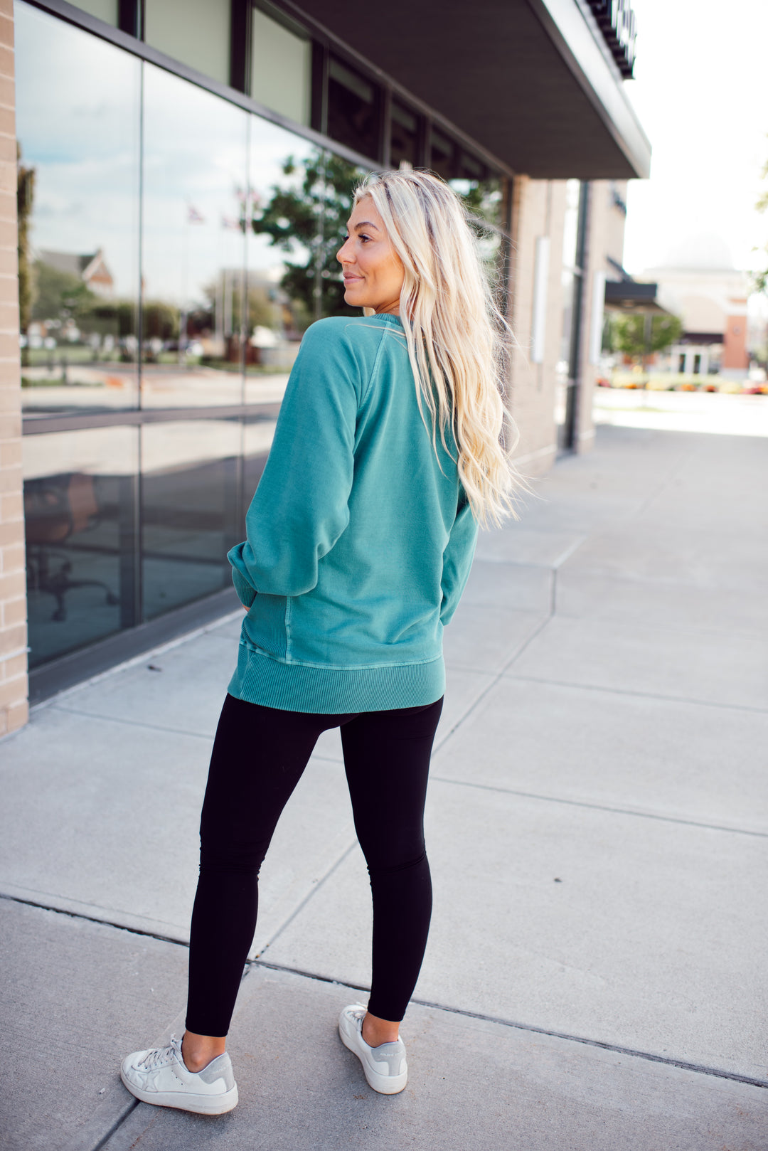 On the Go Crew Pullover (Teal)