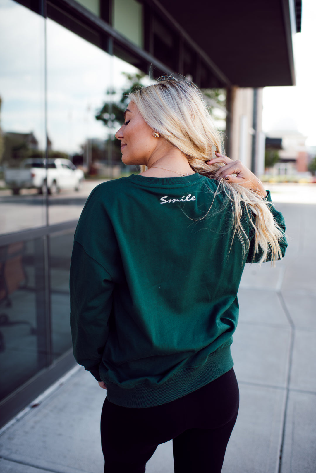 Happy As Can Be Sweatshirt (Hunter Green)