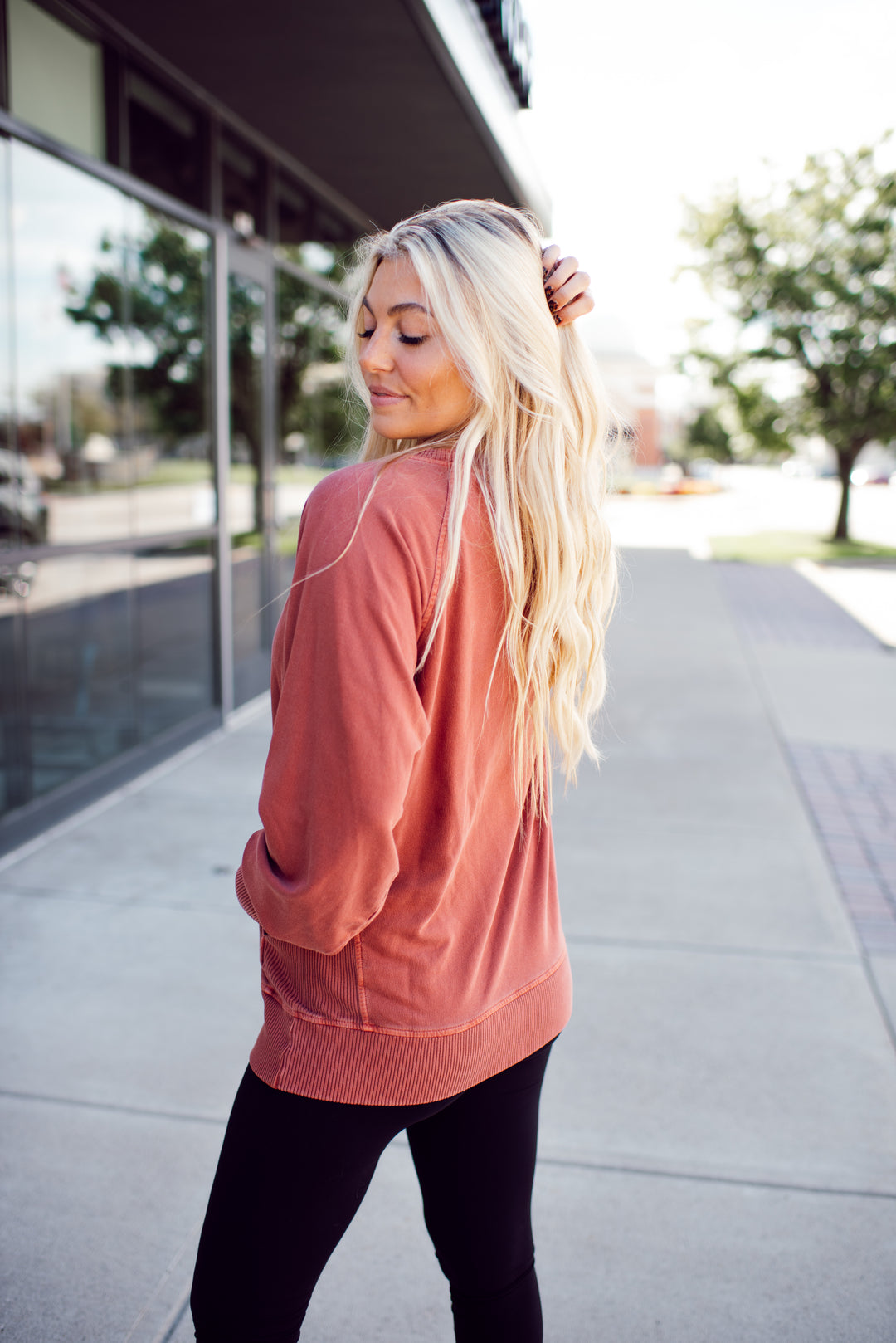 On the Go Crew Pullover (Rust)