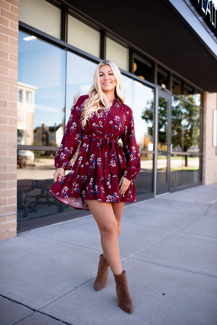 Crimson Crush Mini Dress (Burgundy)